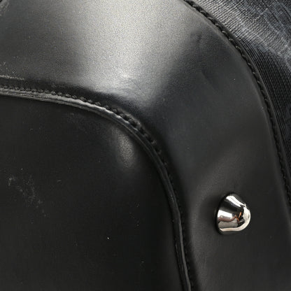 Gucci Soft GG Supreme Monogram Appia Calfskin Web Large Carry On Duffle Bag Black Grey 10 of 12