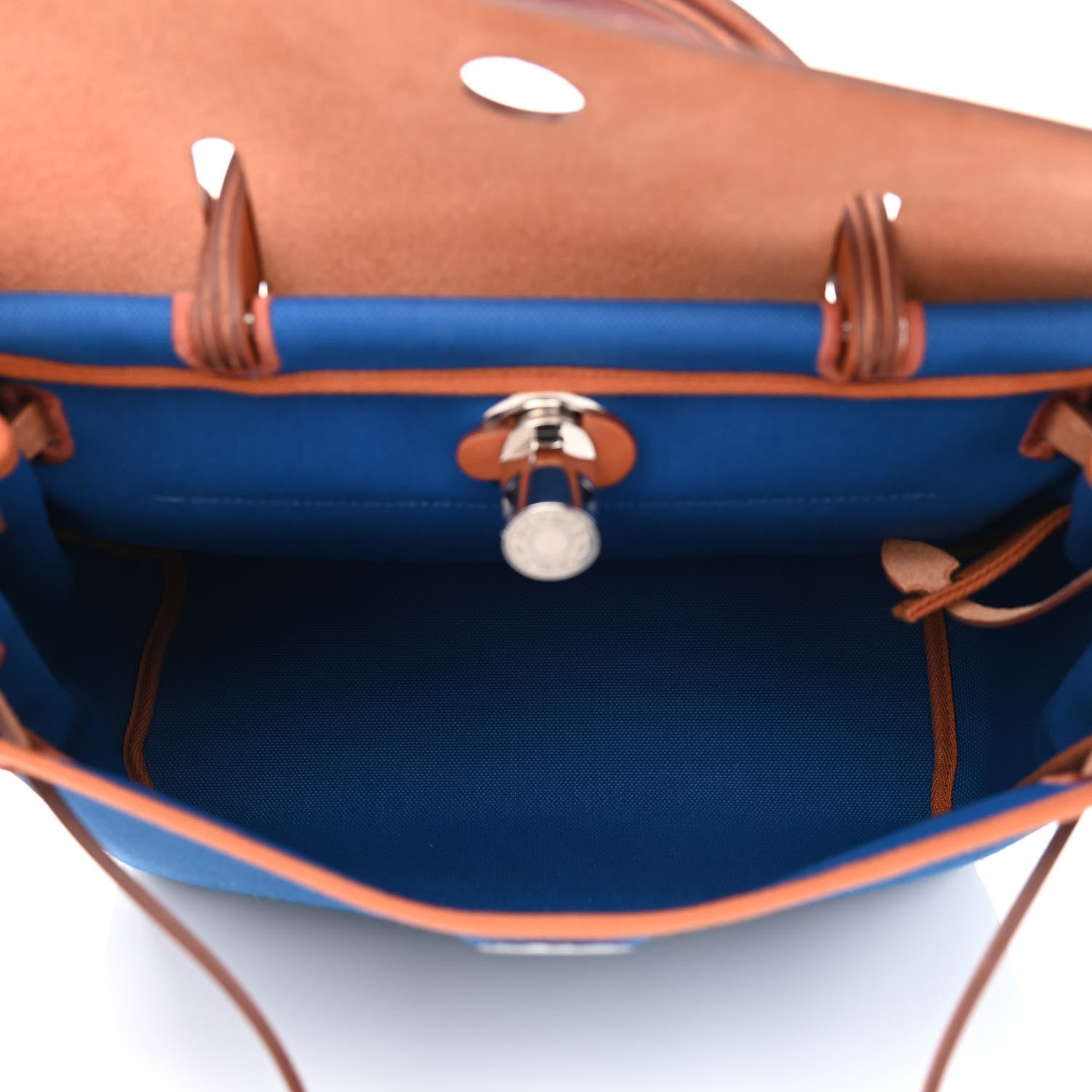 Hermes Vache Hunter Toile Herbag Zip 31 PM Azur Natural 5 of 11