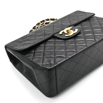 Chanel Lambskin Quilted XL Jumbo Single Flap Black 11 of 12