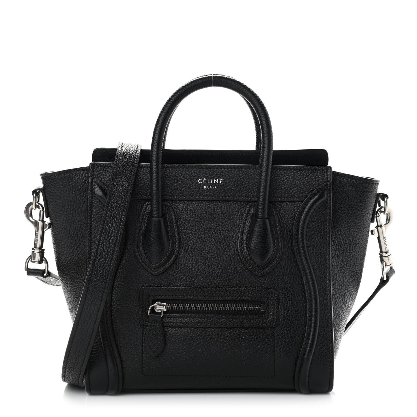 Drummed Calfskin Nano Luggage Black