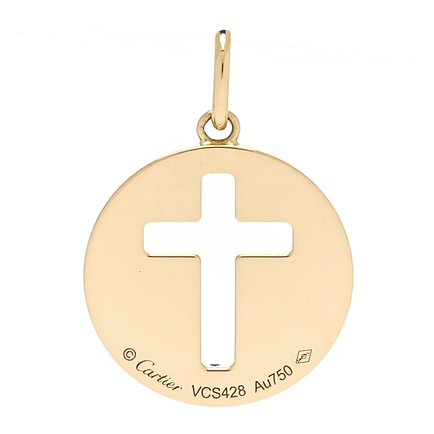 18K Yellow Gold Cross Symbol Pendant