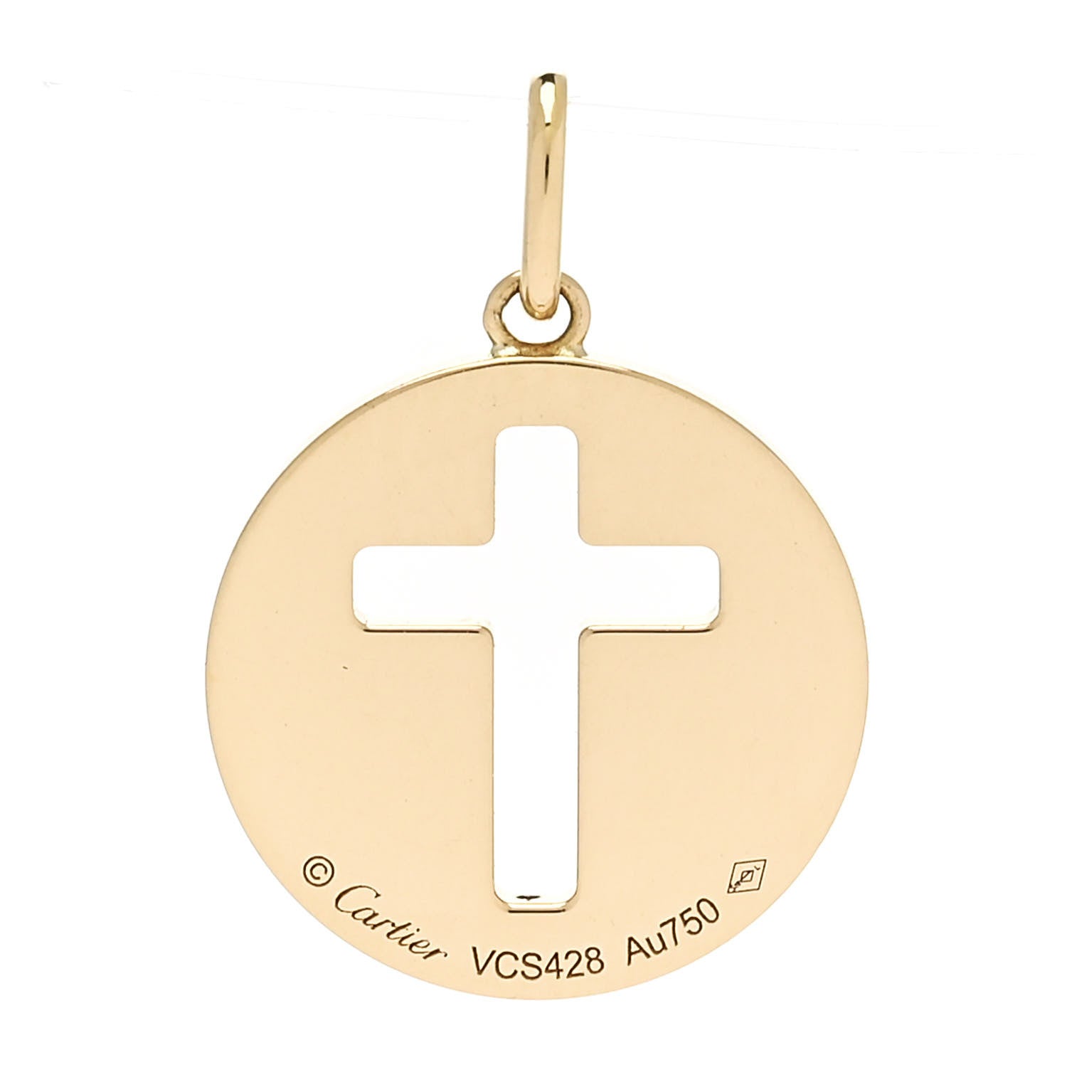Cartier 18K Yellow Gold Cross Symbol Pendant 3 of 5