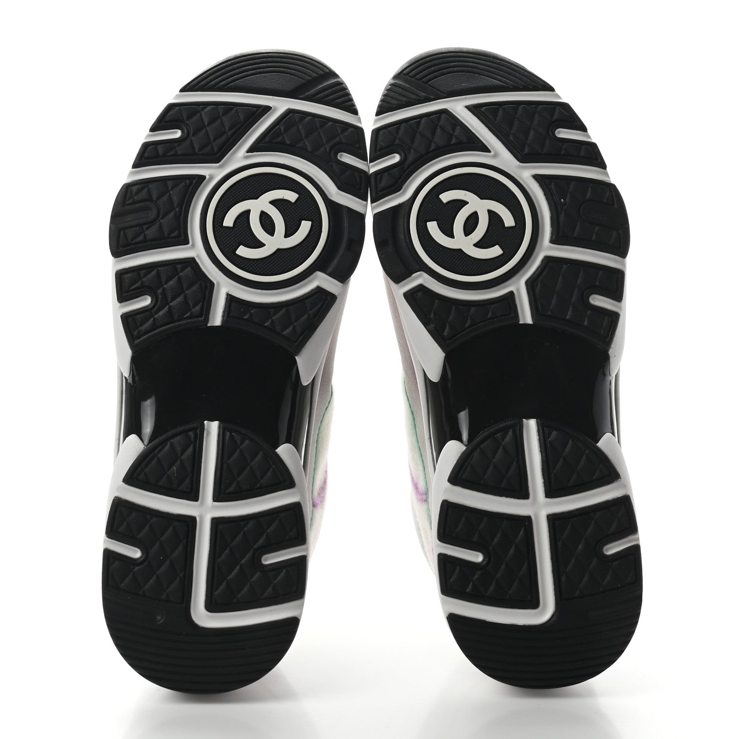 Chanel Wool Suede Calfskin CC Sneakers 38 Multicolor 5 of 8