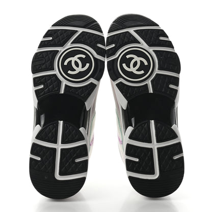 Chanel Wool Suede Calfskin CC Sneakers 38 Multicolor 5 of 8