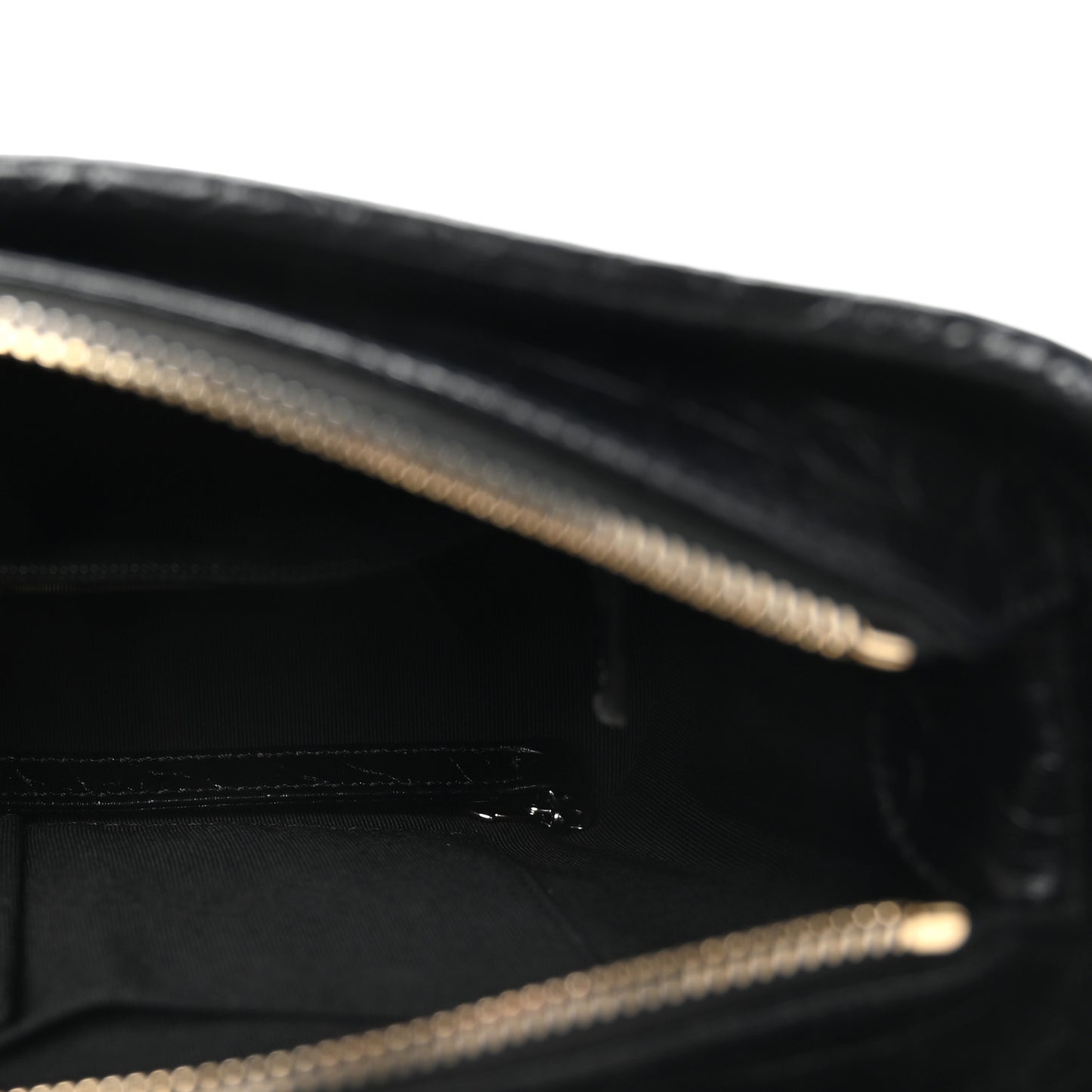 Calfskin Crocodile Embossed Small Gabrielle Cocodile Hobo Black