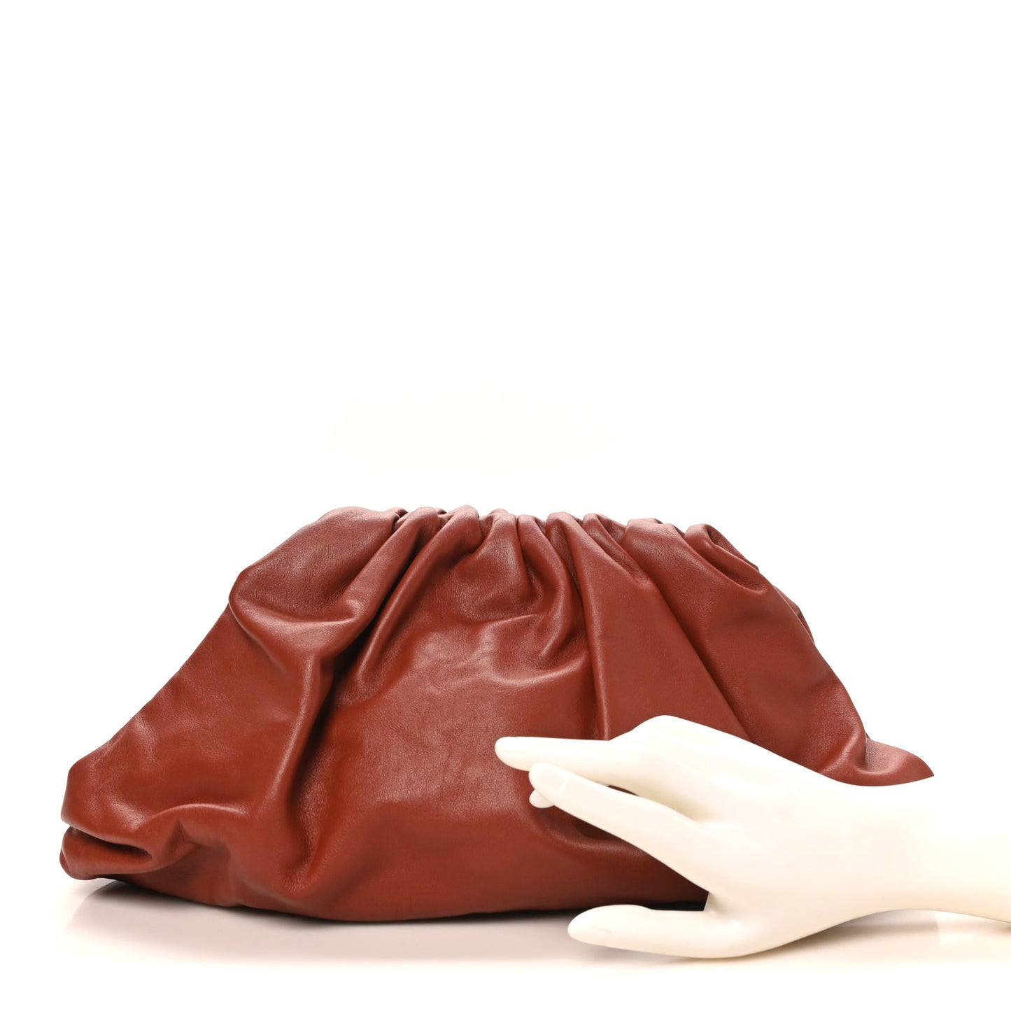 Smooth Butter Calf The Pouch Oversized Clutch Rust