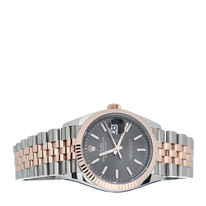 Rolex Stainless Steel 18K Everose Gold 36mm Oyster Perpetual Datejust Watch Slate 126231 2 of 5