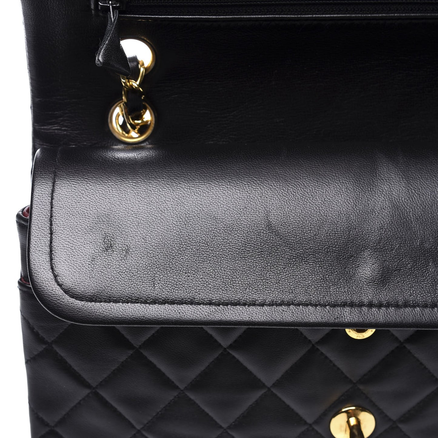 Lambskin Quilted Medium Double Flap Black