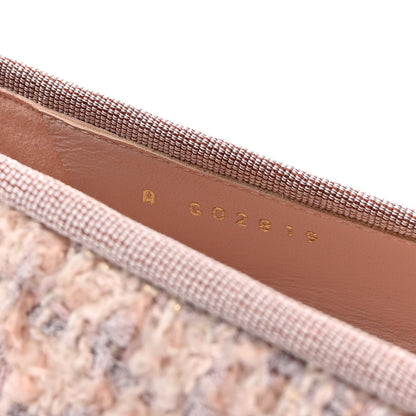 Chanel Glittered Tweed Grosgrain Cap Toe CC Ballerina Flats 36.5 Light Pink Beige Ecru Black 9 of 9
