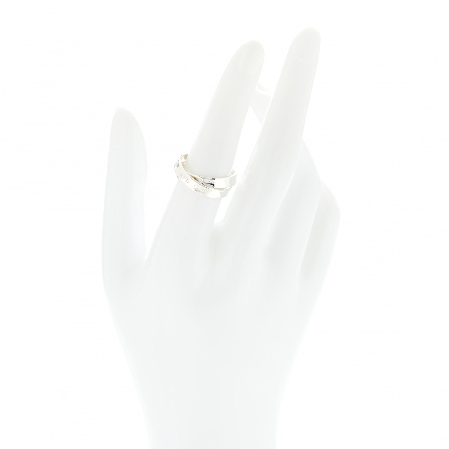 Tiffany Sterling Silver 1837 Interlocking Circles Ring 51 5.75 2 of 4