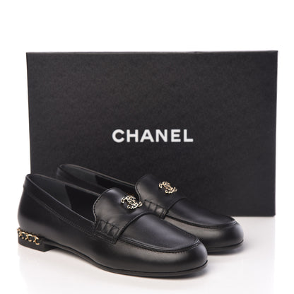 Chanel Calfskin CC Chain Mocassin Loafers 36 Black 9 of 9