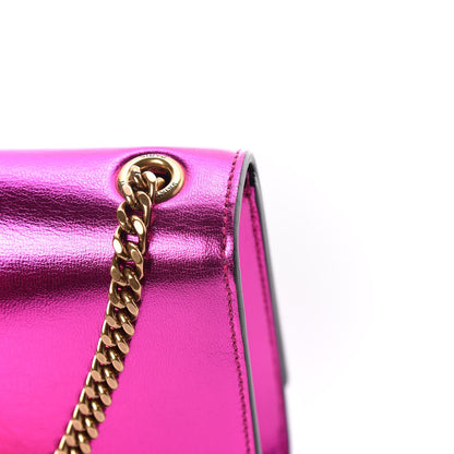 Saint Laurent Metallic Calfskin Small Classic Monogram Kate Satchel Magenta 15 of 17