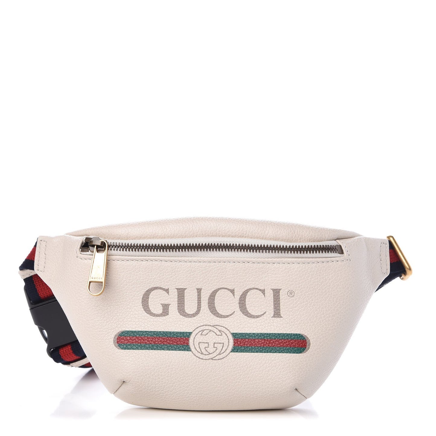 Grained Calfskin Small Logo Belt Bag White
