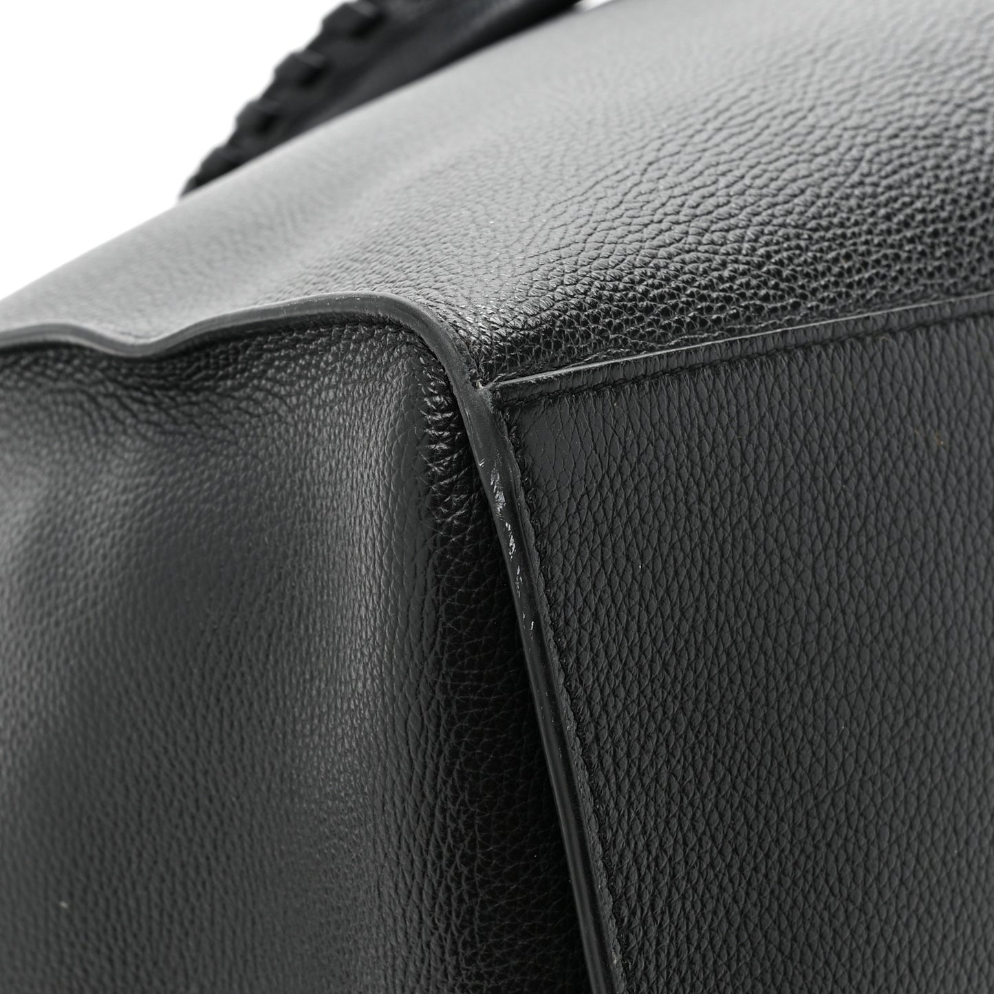 Grained Calfskin Neo Classic Black Hardware Large Top Handle Bag Black