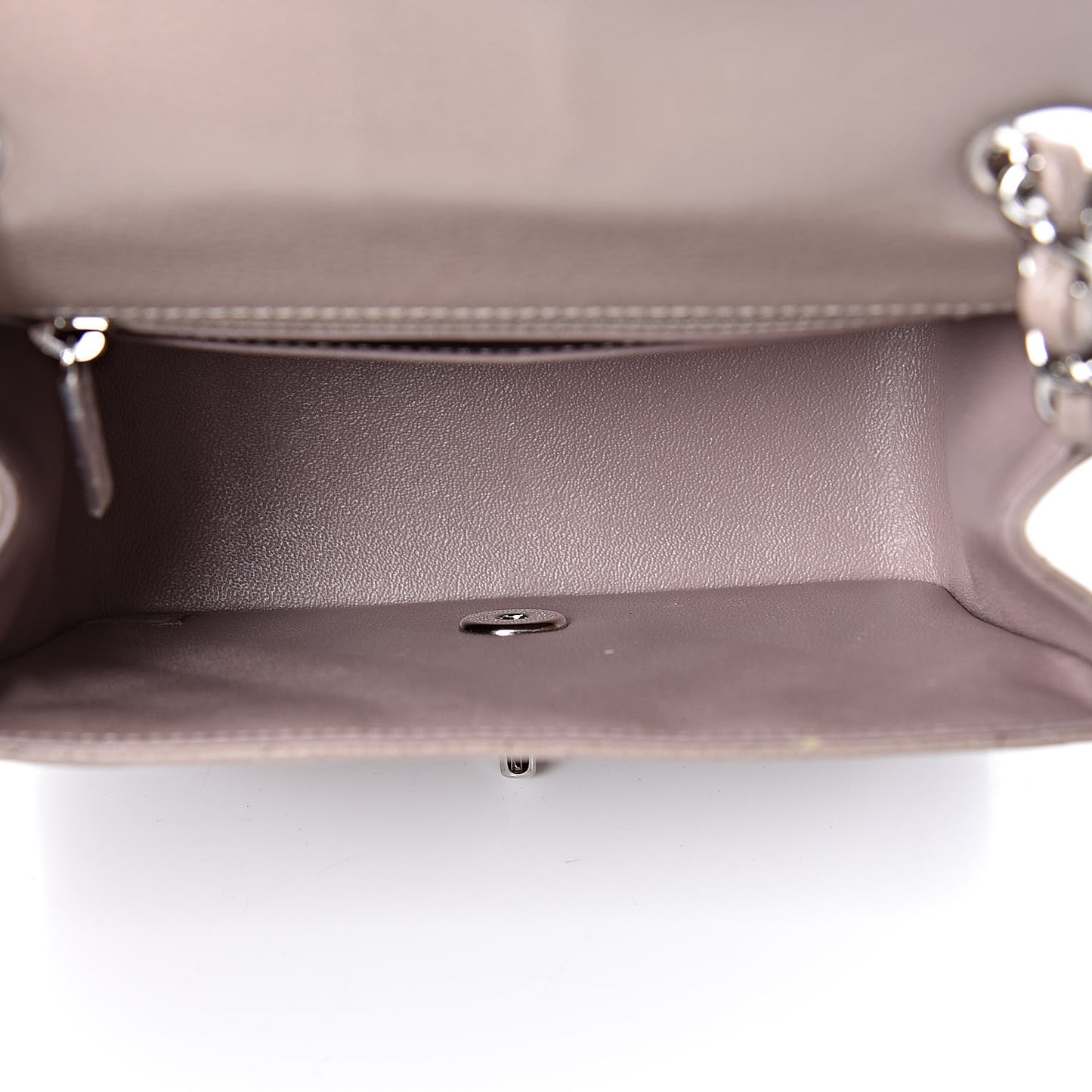 Caviar Quilted Mini Square Flap Taupe