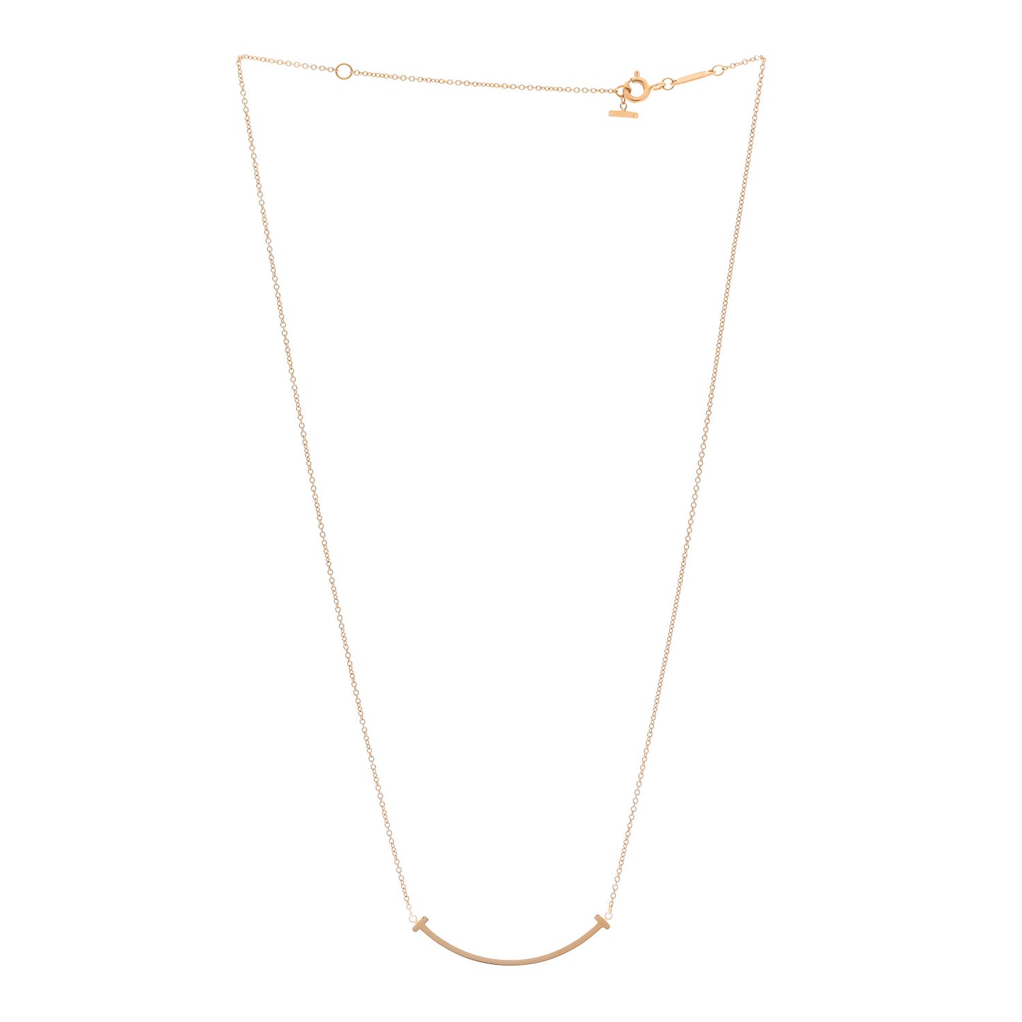 18K Rose Gold Small T Smile Pendant Necklace