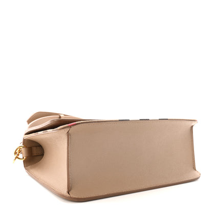 Burberry Derby Calfskin House Check Mackford Crossbody Bag Camel 4 of 9