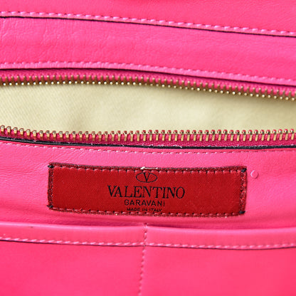 Valentino Garavani Vitello Medium Rockstud Tote Pop Fuxia 10 of 14