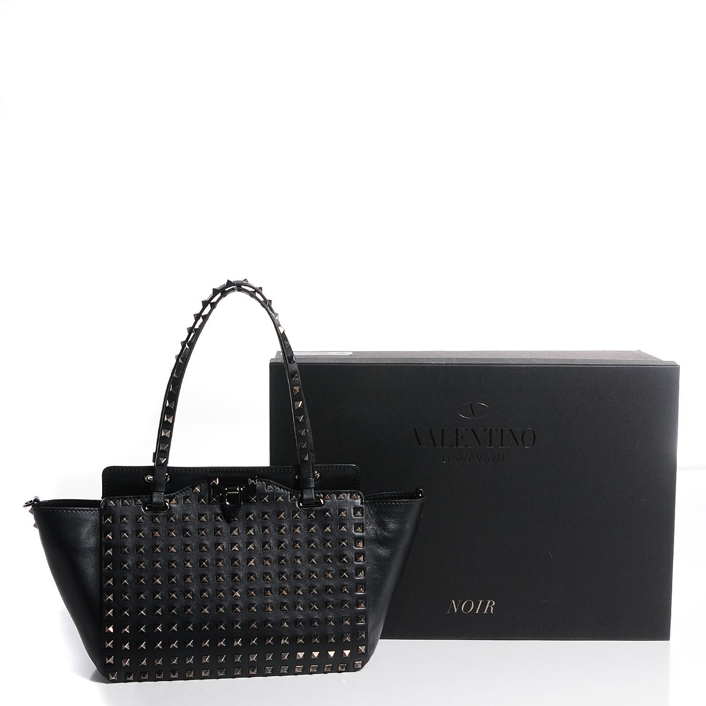 Vitello Small Rockstud All Over Tote Black