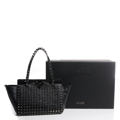 Valentino Garavani Vitello Small Rockstud All Over Tote Black 9 of 9