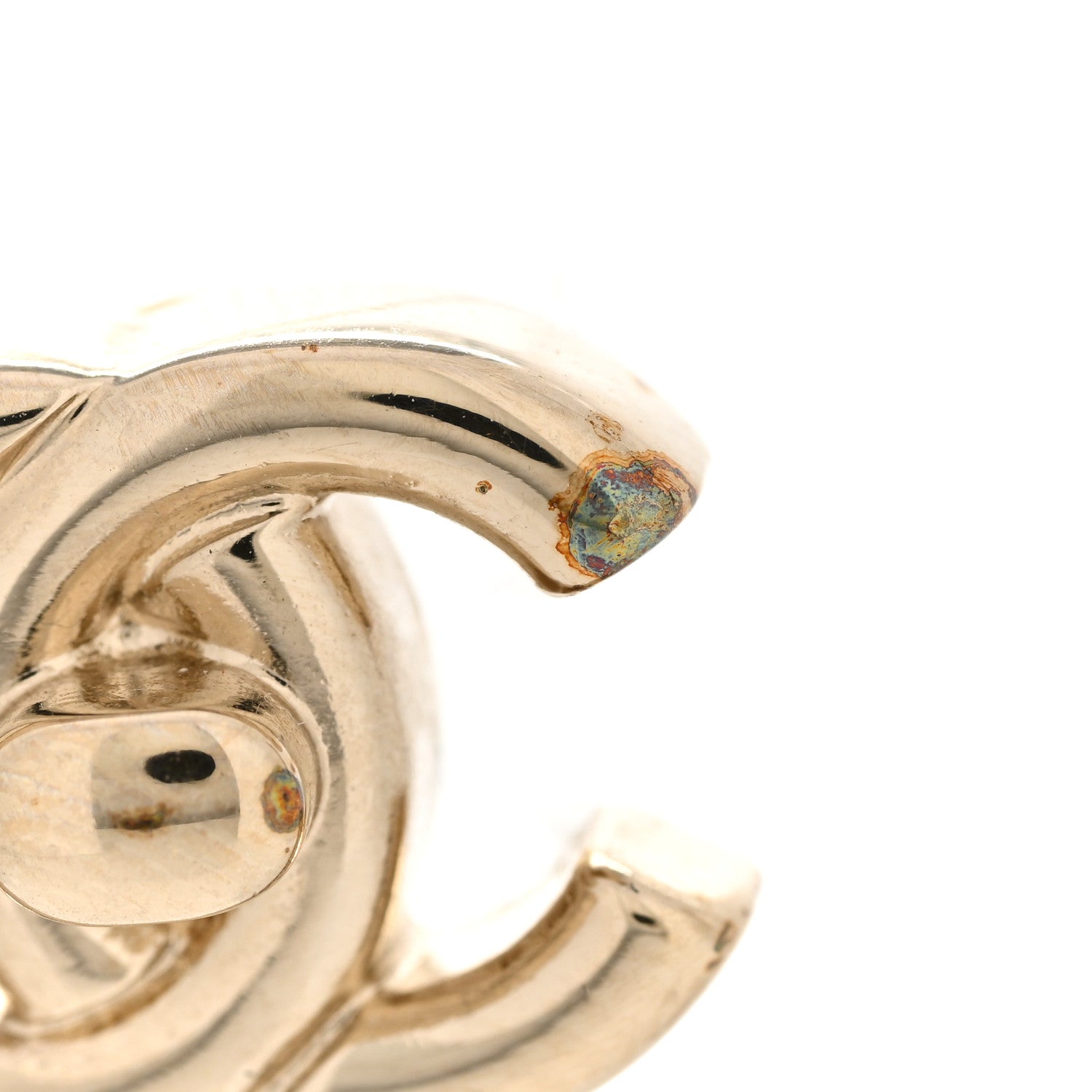 Chanel Metal CC Turnlock Earrings Gold 6 of 8