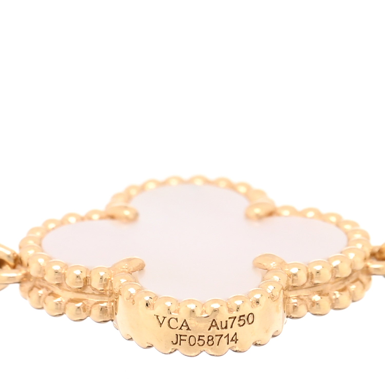 Van Cleef & Arpels 18K Yellow Gold Mother of Pearl 5 Motifs Vintage Alhambra Bracelet 3 of 5