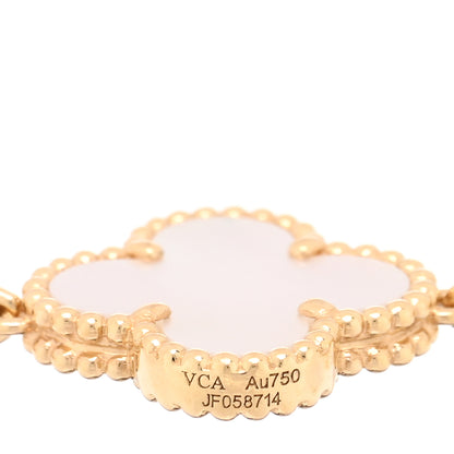 Van Cleef & Arpels 18K Yellow Gold Mother of Pearl 5 Motifs Vintage Alhambra Bracelet 3 of 5
