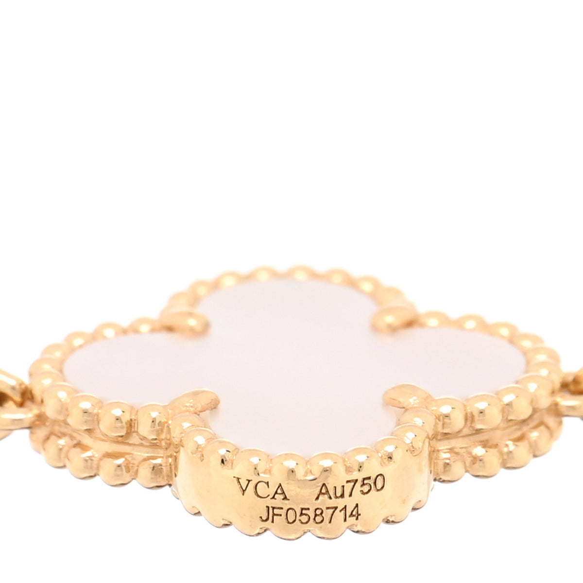 Van Cleef & Arpels 18K Yellow Gold Mother of Pearl 5 Motifs Vintage Alhambra Bracelet 5 of 9