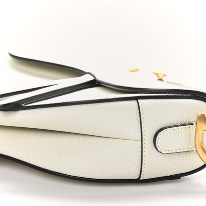 Christian Dior Grained Calfskin Saddle Bag White 10 of 10