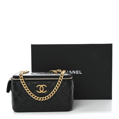 Chanel Lambskin Quilted Small Pillow Crush Vanity Case With Chain Black 12 of 12