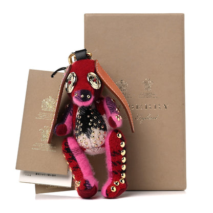 Burberry Cotton Graffiti Print Vera The Hare Bag Charm Pink Multi 4 of 4