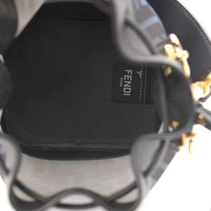Fendi Mesh Vitello Grace F is Fendi FF 1974 Mini Mon Tresor Bucket Bag Azzurro Black Ebano 5 of 10