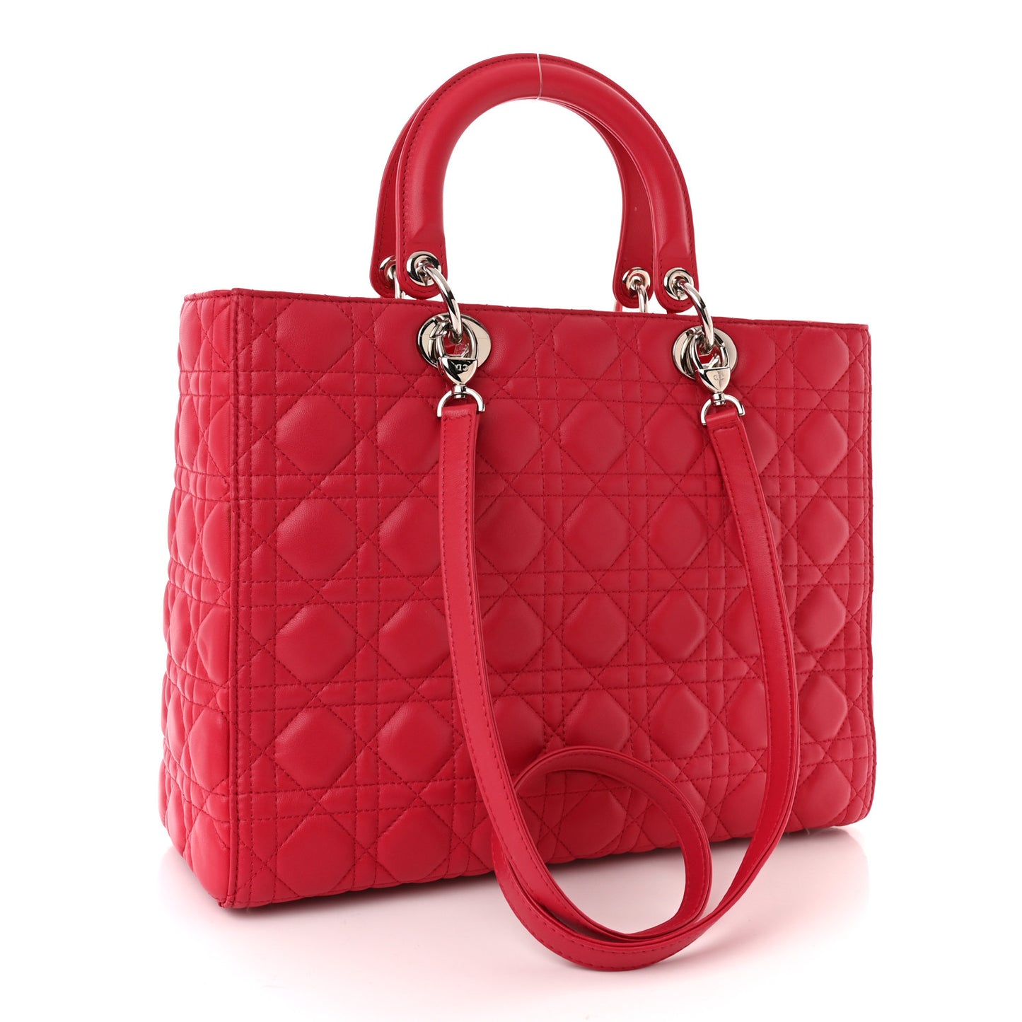 Lambskin Cannage Large Lady Dior Pink