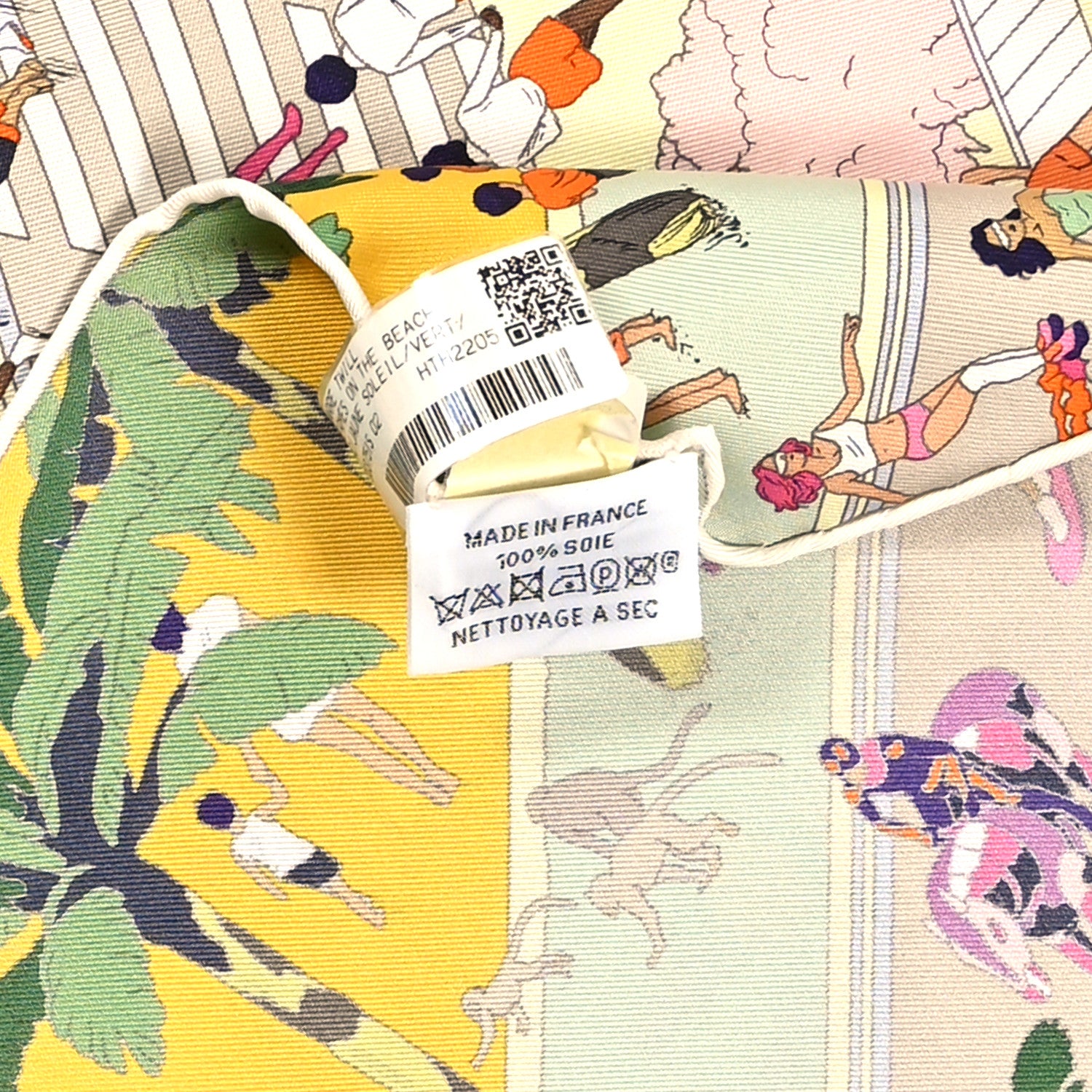 Hermes Silk On The Beach Scarf 90 Jaune Soleil Vert Multicolor 3 of 5