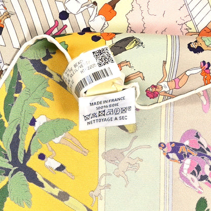 Hermes Silk On The Beach Scarf 90 Jaune Soleil Vert Multicolor 3 of 5