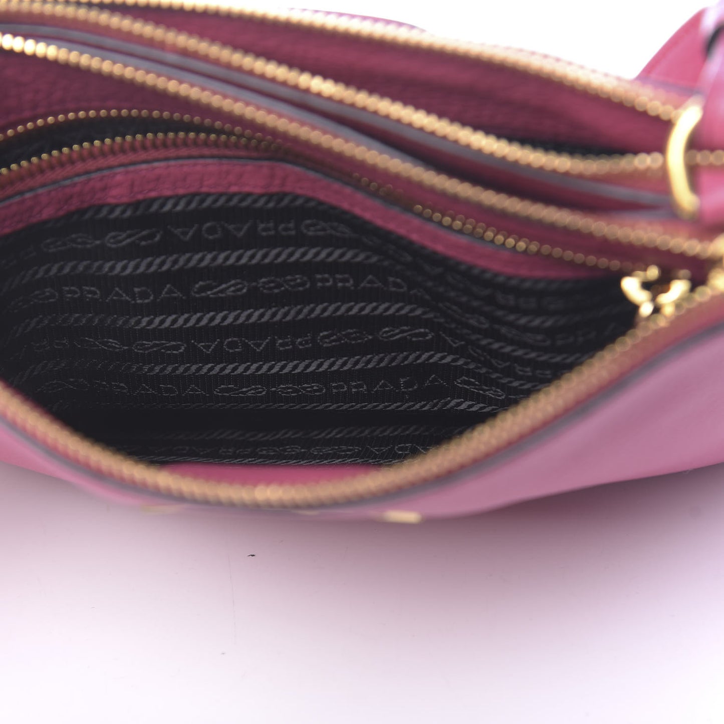 Vitello Phenix Double Zip Crossbody Bag Peonia