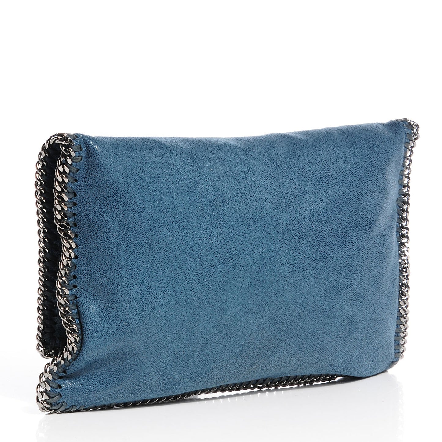 Faux Shaggy Deer Falabella Fold Over Clutch Blue