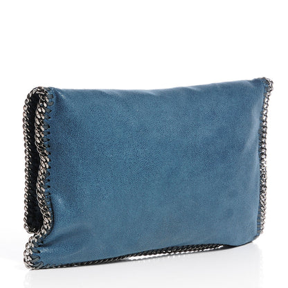 Stella McCartney Faux Shaggy Deer Falabella Fold Over Clutch Blue 3 of 8