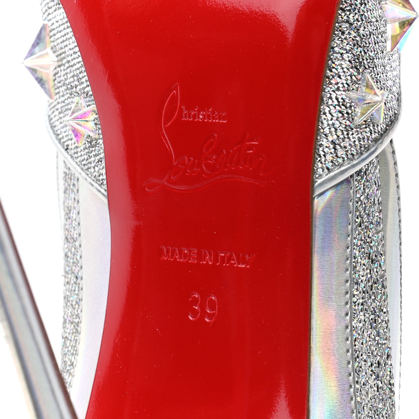 Lurex Metallic Specchio Studded Wonder 120 Pumps 39 Silver
