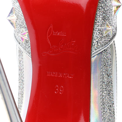 Christian Louboutin Lurex Metallic Specchio Studded Wonder 120 Pumps 39 Silver 6 of 7