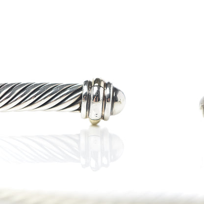 David Yurman Sterling Silver 18K Yellow Gold 4mm Cable Classics Bracelet 4 of 5