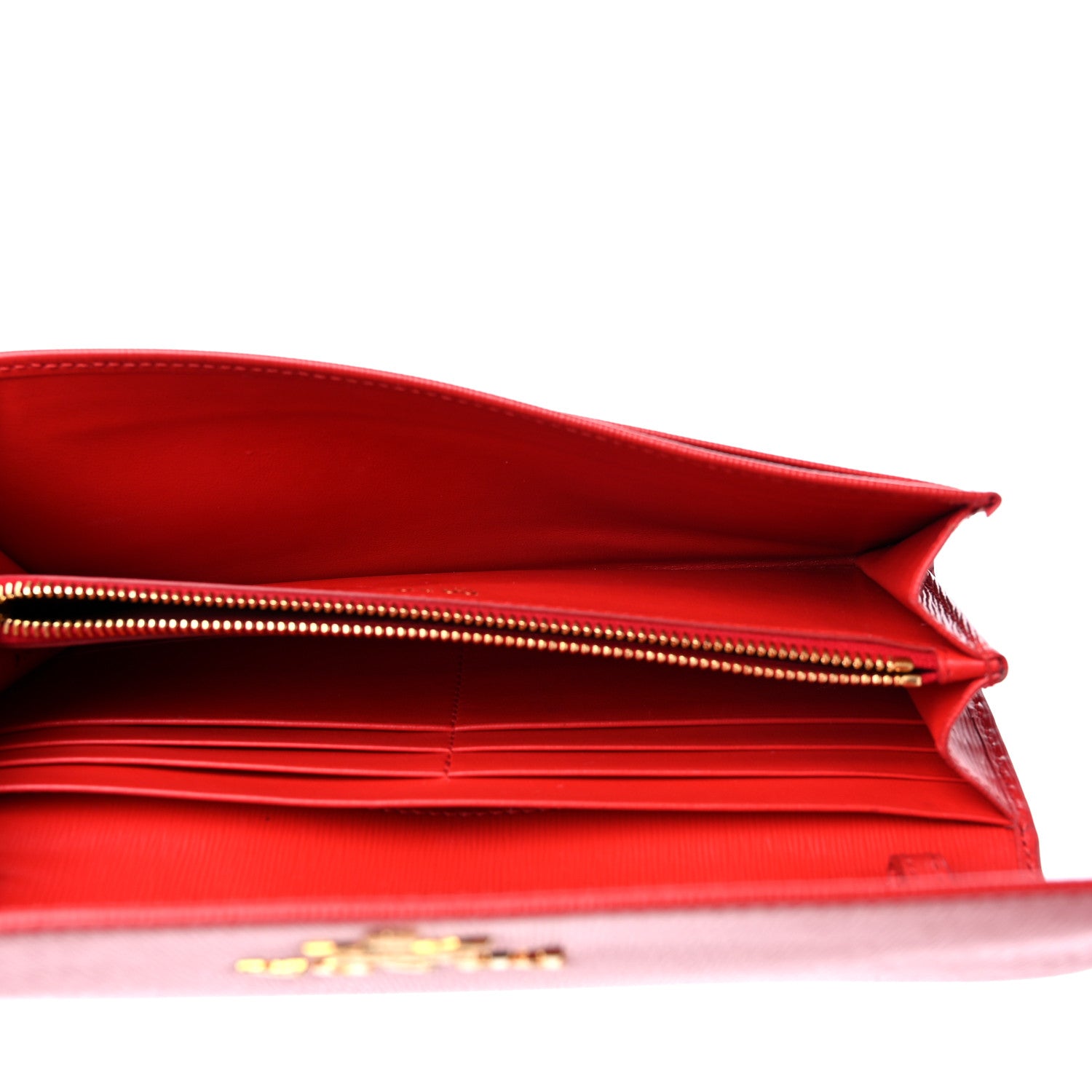 Prada Vitello Move Metal Oro Chain Wallet Lacca 5 of 13