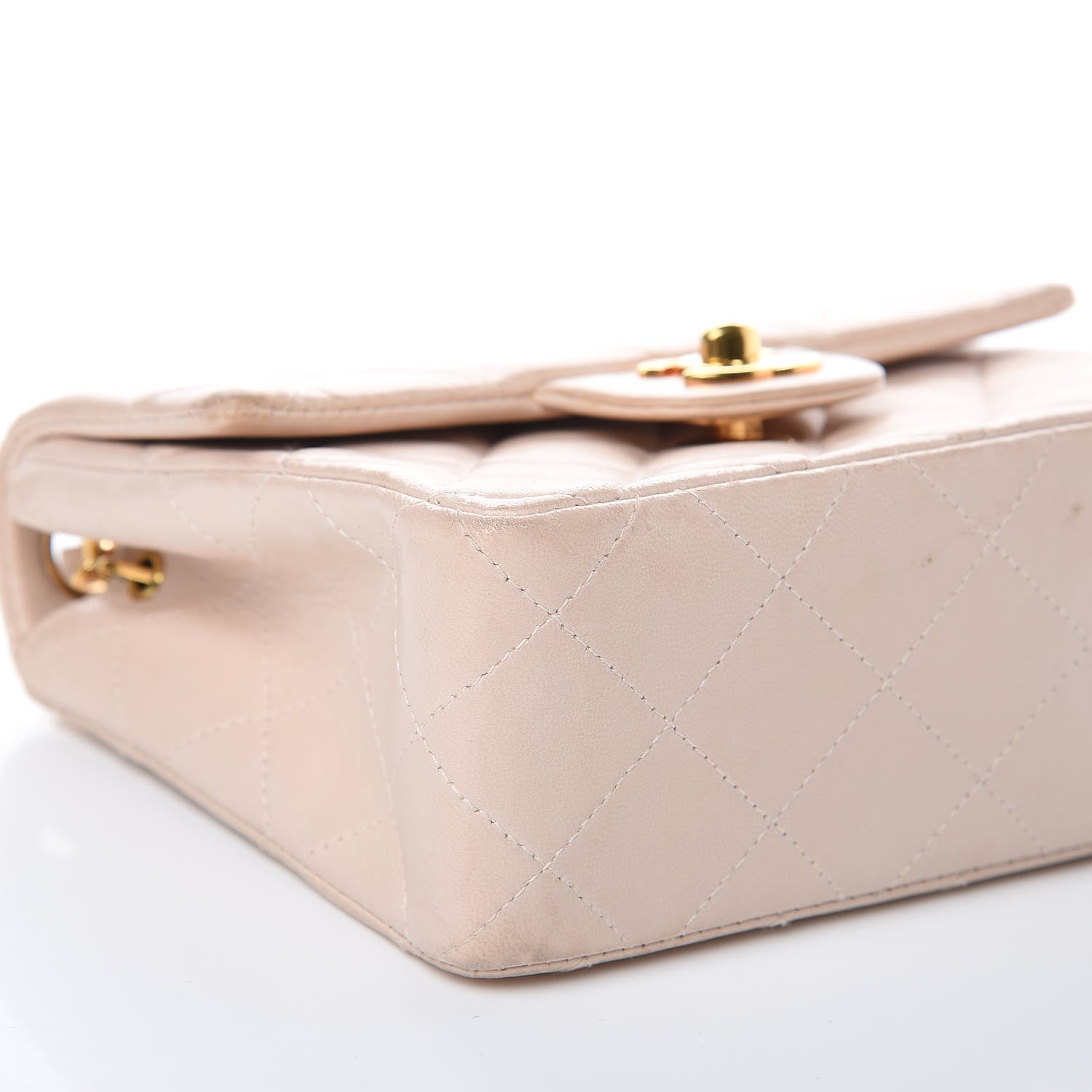 Chanel Lambskin Quilted Mini Square Flap Beige 11 of 21