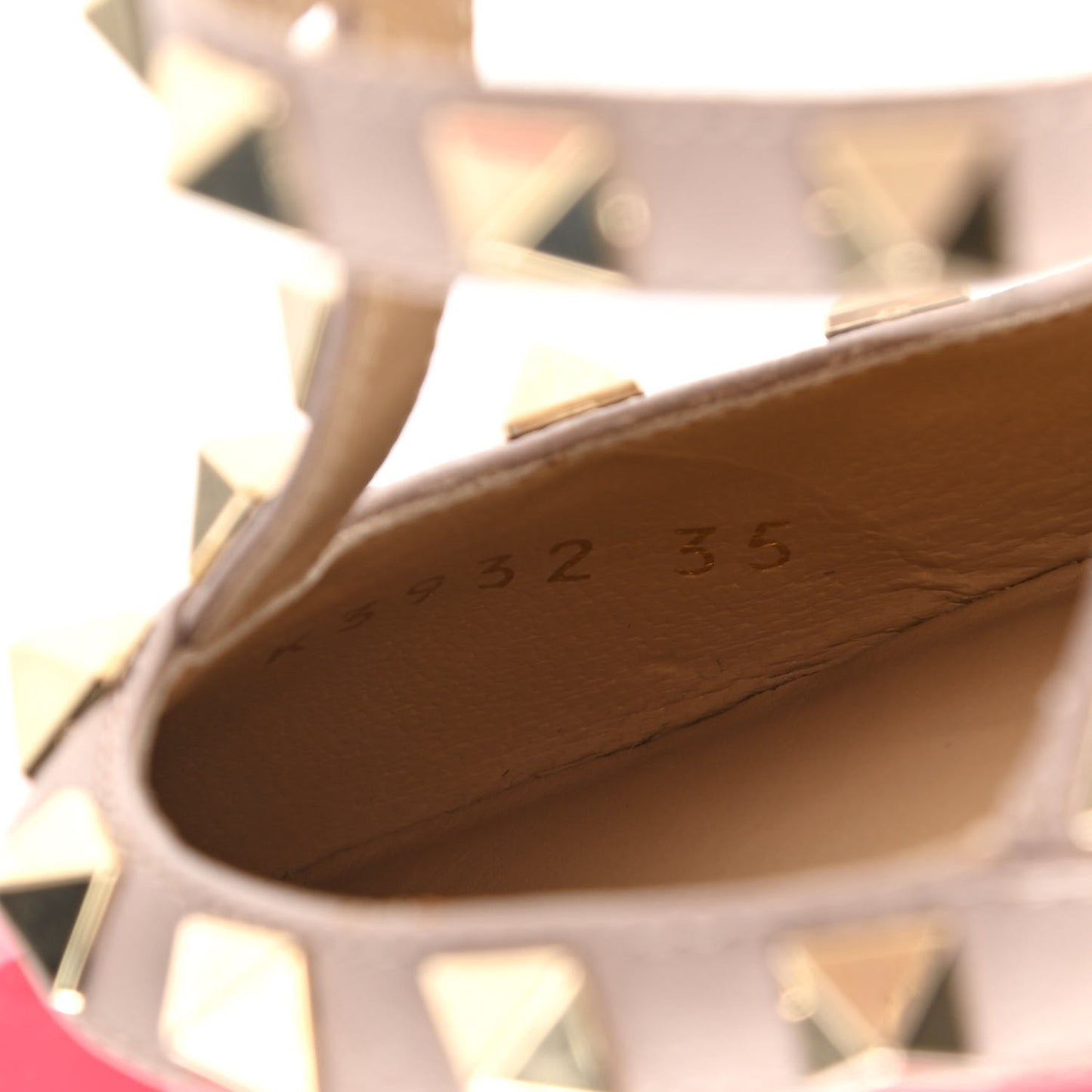 Patent Nappa Rockstud Ankle Strap 100mm Pumps 35 Deep Fuxia Poudre