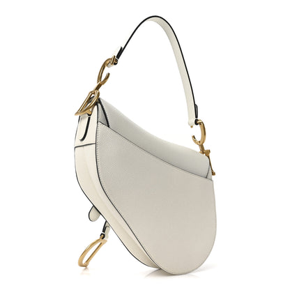 Christian Dior Grained Calfskin Saddle Bag White 3 of 10