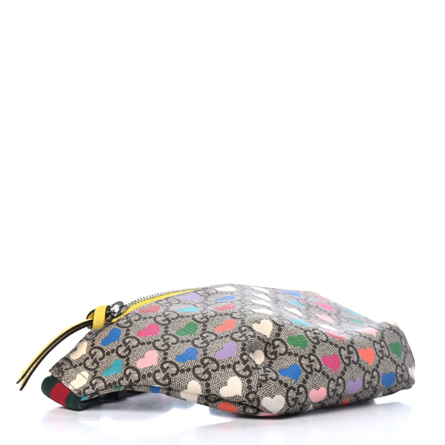 Soft GG Supreme Monogram Hearts Web Childrens Belt Bag Beige Ebony Multicolor Freesia
