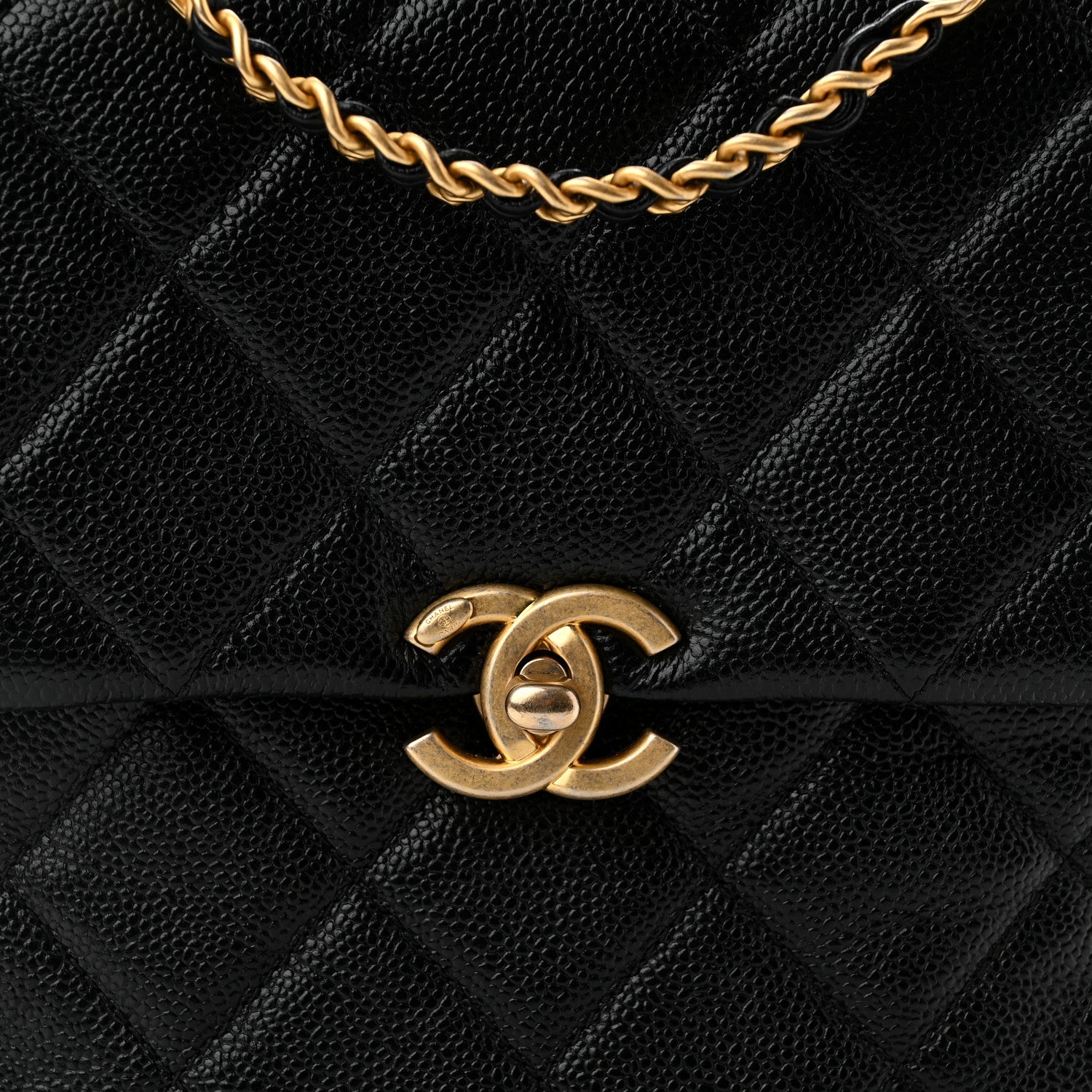 Chanel Shiny Caviar Quilted Chain Melody Backpack Black 8 of 11
