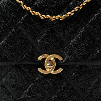 Chanel Shiny Caviar Quilted Chain Melody Backpack Black 8 of 11