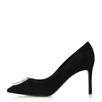 Louis Vuitton Suede Baby Goat Swarovski Crystal Madeleine Pumps 36 Black 1 of 8