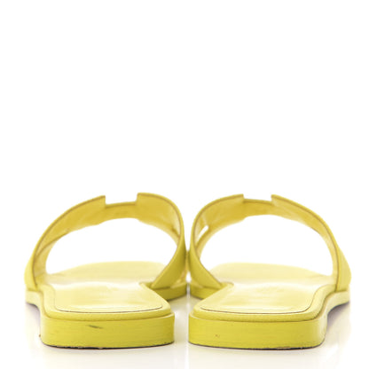 Hermes Epsom Oran Sandals 38 Jaune Pollen 7 of 10